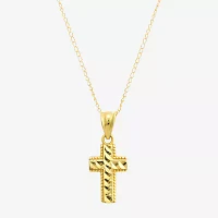 Girls 14K Gold Cross Pendant Necklace