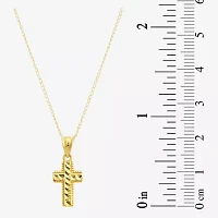 Girls 14K Gold Cross Pendant Necklace