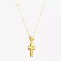 Girls 14K Gold Cross Pendant Necklace