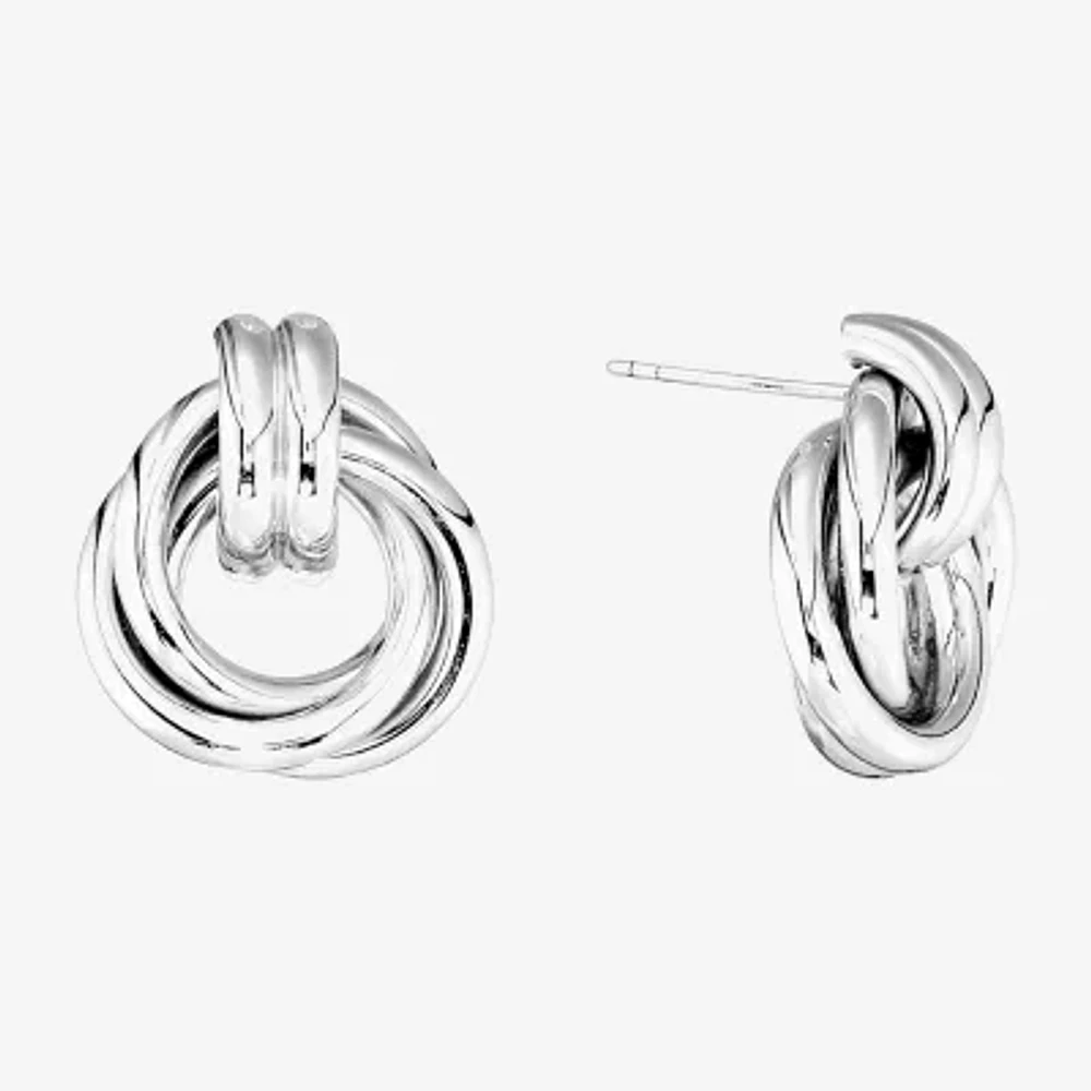 Sterling Silver 25.4mm Infinity Stud Earrings