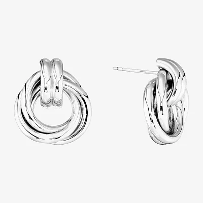 Sterling Silver 25.4mm Infinity Stud Earrings