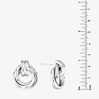 Sterling Silver 25.4mm Infinity Stud Earrings