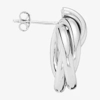 Sterling Silver 25.4mm Infinity Stud Earrings