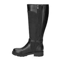 Easy Street Womens Erica Plus Extra Wide Calf Stacked Heel Riding Boots