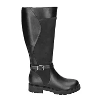 Easy Street Womens Erica Plus Extra Wide Calf Stacked Heel Riding Boots