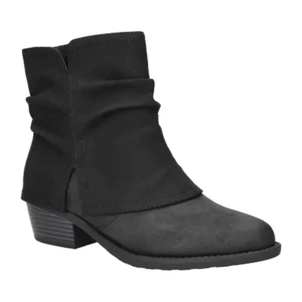 Easy Street Womens Kudos Stacked Heel Booties