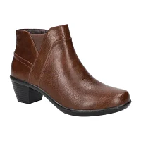 Easy Street Womens Mindy Stacked Heel Booties