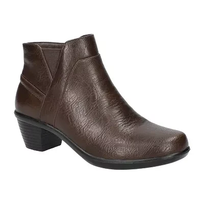 Easy Street Womens Mindy Stacked Heel Booties