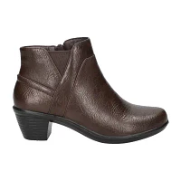 Easy Street Womens Mindy Stacked Heel Booties