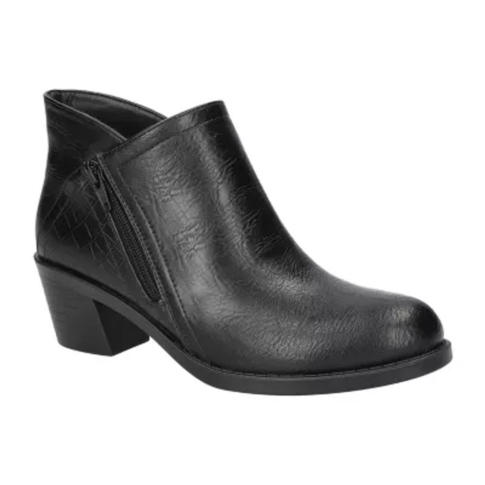 Easy Street Womens Morgana Stacked Heel Booties