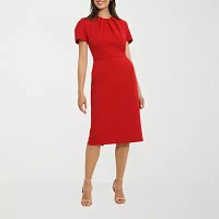 London Style Womens Short Sleeve Sheath Dress