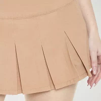 Forever 21 Solid Twill Womens High Rise Pleated Skirt Juniors