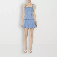 Forever 21 Denim Pleated Dress Womens Sleeveless Fit + Flare Juniors