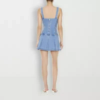 Forever 21 Denim Pleated Dress Womens Sleeveless Fit + Flare Juniors