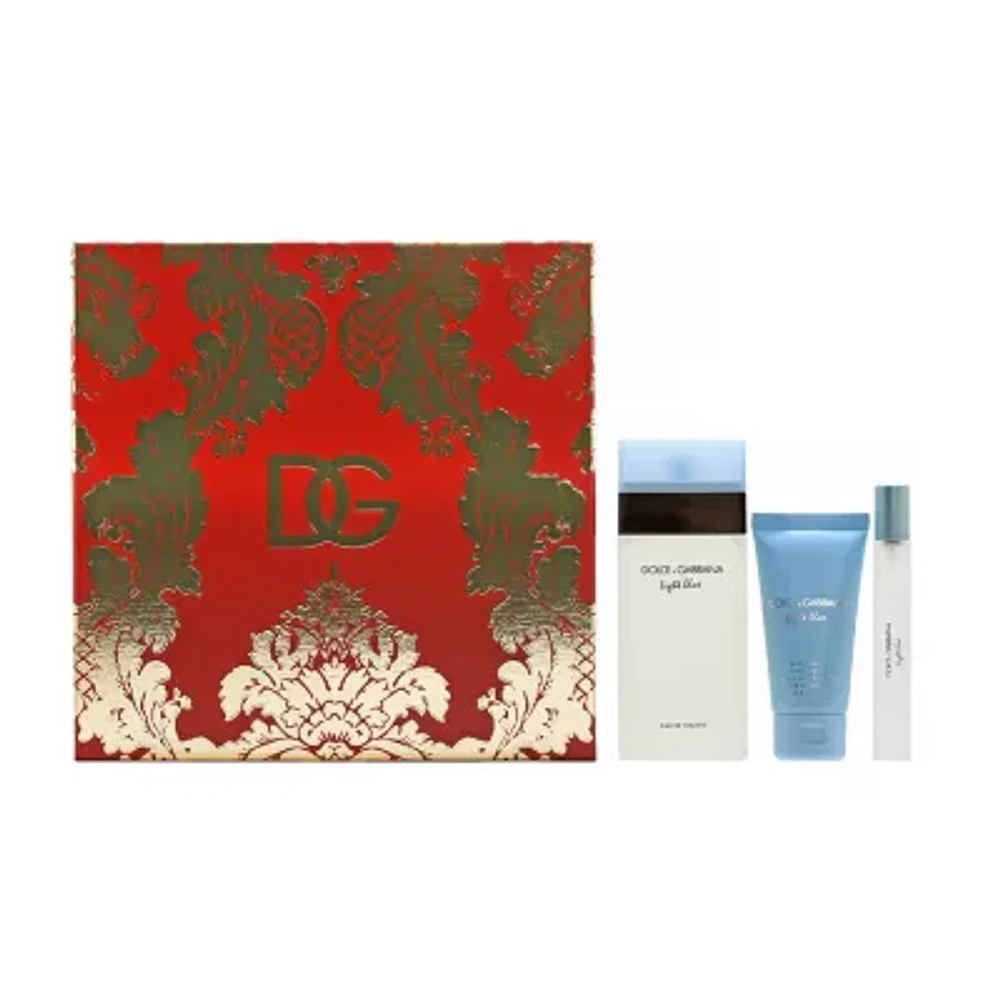 DOLCE&GABBANA Light Blue Ladies Eau De Toilette 3.3 Oz 3-Pc Gift Set ($157 Value)