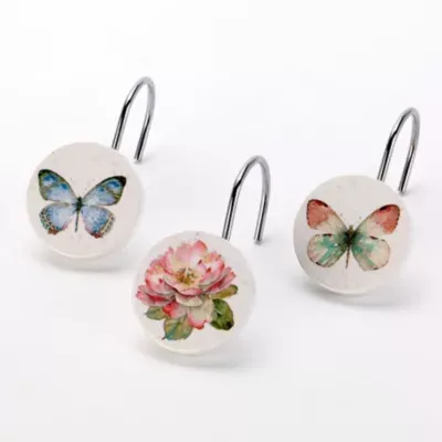 Avanti Butterfly Garden Shower Curtain Hooks