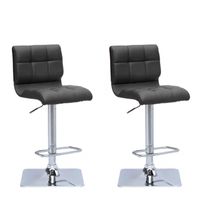 Bonded Leather Upholstered Bar Stool - Set of 2