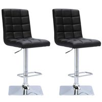 Bonded Leather and Chrome Adjustable Bar Stool-Set of 2