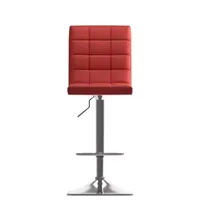 Bonded Leather and Chrome Adjustable Bar Stool-Set of 2