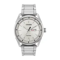 Citizen Mens Silver Tone Stainless Steel Bracelet Watch Aw0080-57a