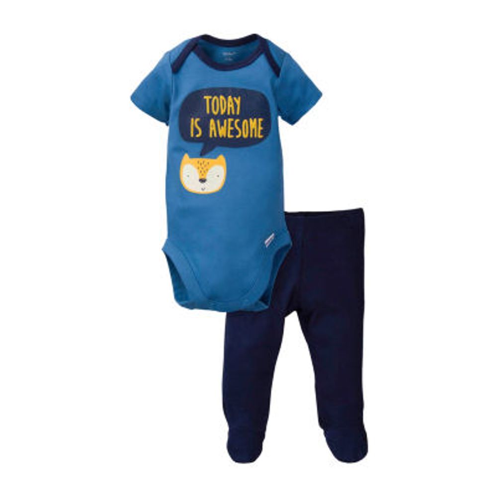 Gerber Baby Boys 2-pc. Crew Neck Short Sleeve Bodysuit Set