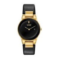 Citizen Axiom Womens Black Leather Strap Watch Ga1052-04e