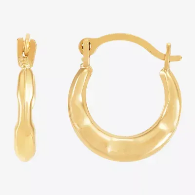 14K Gold 10.6mm Round Hoop Earrings