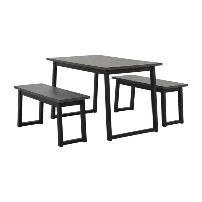 Signature Design by Ashley® Garvine 3-pc. Rectangular Dining Table and Bench Set