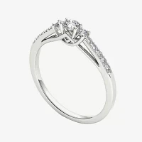 1/ CT.T.W. Natural Diamond 10K Gold 3-Stone Engagement Ring