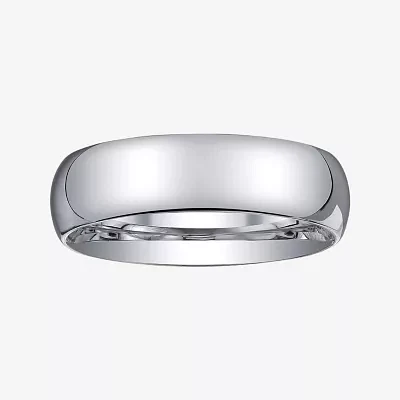 Personalized Mens 6mm Comfort Fit Domed Sterling Silver Wedding Band