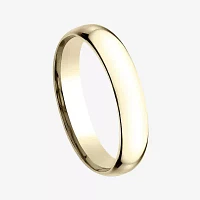 Womens 14K Yellow Gold 4MM Light Comfort-Fit Wedding Band