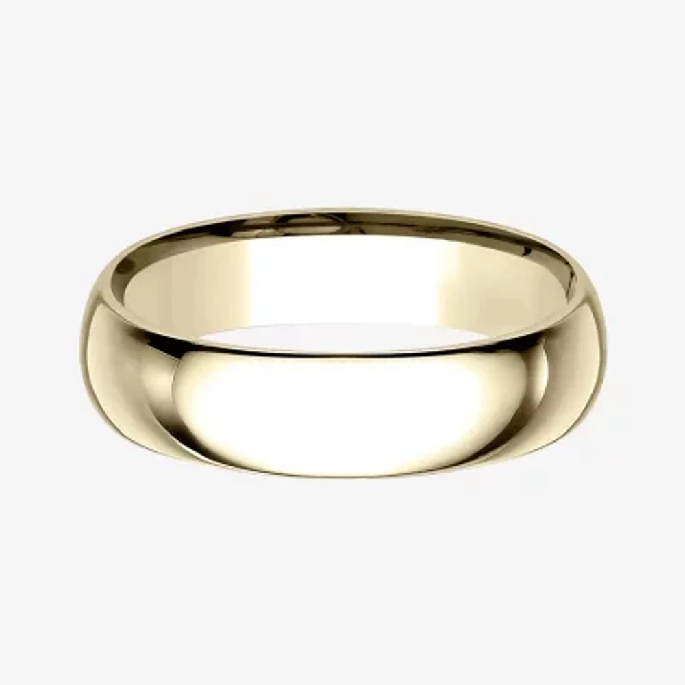 Mens10K Yellow Gold 6MM Comfort-Fit Wedding Band