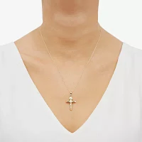 14K Gold Crucifix Pendant 