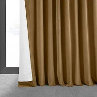 Exclusive Fabrics & Furnishing Signature Extra Wide Energy Saving Blackout Rod Pocket Back Tab Single Curtain Panel