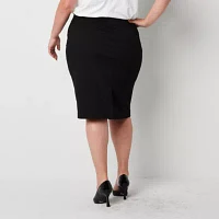 Circumstance Womens Mid Rise Pencil Skirt