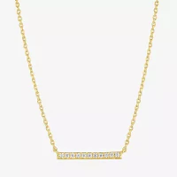 Diamond Addiction (G-H / Si2-I1) Womens 1/10 CT. T.W. Lab Grown White Diamond 10K Gold Bar Pendant Necklace