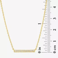 Diamond Addiction (G-H / Si2-I1) Womens 1/10 CT. T.W. Lab Grown White Diamond 10K Gold Bar Pendant Necklace