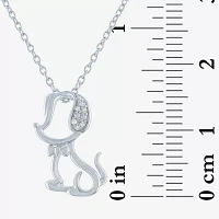 Diamond Accent (G-H / I1-I2) Womens Diamond Accent Lab Grown White Diamond Sterling Silver Pendant Necklace