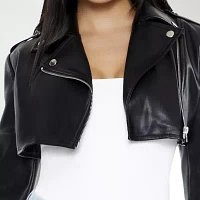 Forever 21 Faux Leather Lightweight Womens Juniors Cropped Jacket