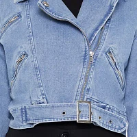 Forever 21 Lightweight Denim Womens Juniors Motorcycle Jacket