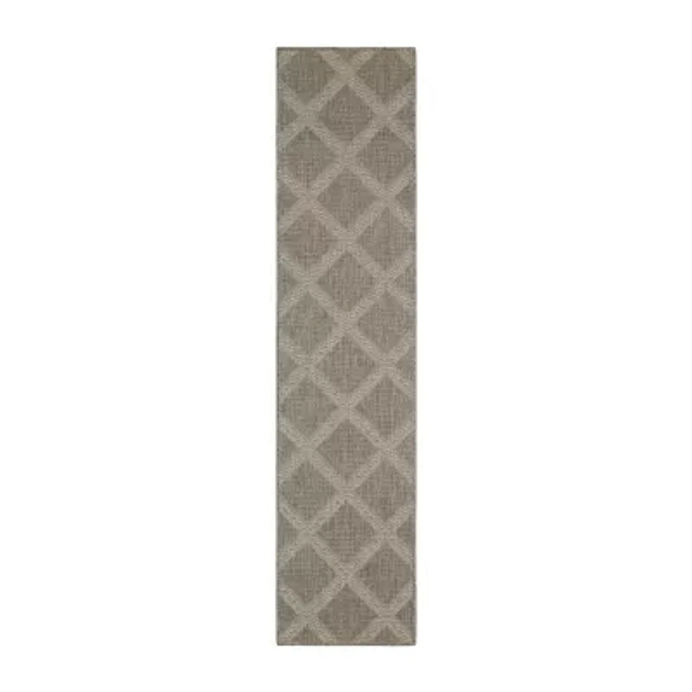 Covington Home Carina Woven Diamonds 24"X90" Indoor Outdoor Rectangular Runner