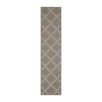 Covington Home Carina Woven Diamonds 24"X90" Indoor Outdoor Rectangular Runner