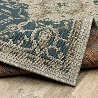 Covington Home Long Island Medallion 39"X60" Indoor Outdoor Rectangular Accent Rug