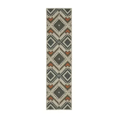 Covington Home Long Island Tribal Diamonds 22"X90" Indoor Outdoor Rectangular Runner