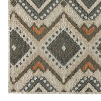 Covington Home Long Island Tribal Diamonds 22"X90" Indoor Outdoor Rectangular Runner