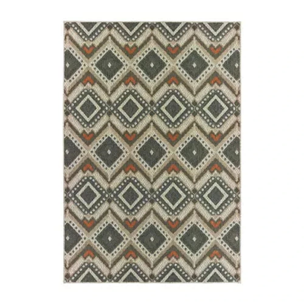 Covington Home Long Island Tribal Diamonds 39"X60" Indoor Outdoor Rectangular Accent Rug