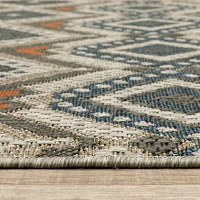 Covington Home Long Island Tribal Diamonds Indoor Outdoor Rectangular Area Rug