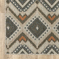 Covington Home Long Island Tribal Diamonds Indoor Outdoor Rectangular Area Rug