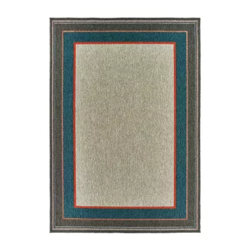 Covington Home Long Island Casual Border Indoor Outdoor Rectangular Area Rug