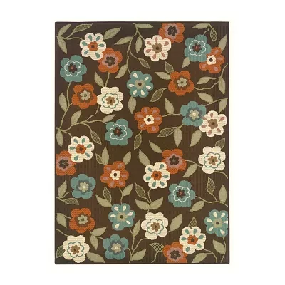 Covington Home Majorca Floral Garden Indoor Outdoor Rectangular Area Rug